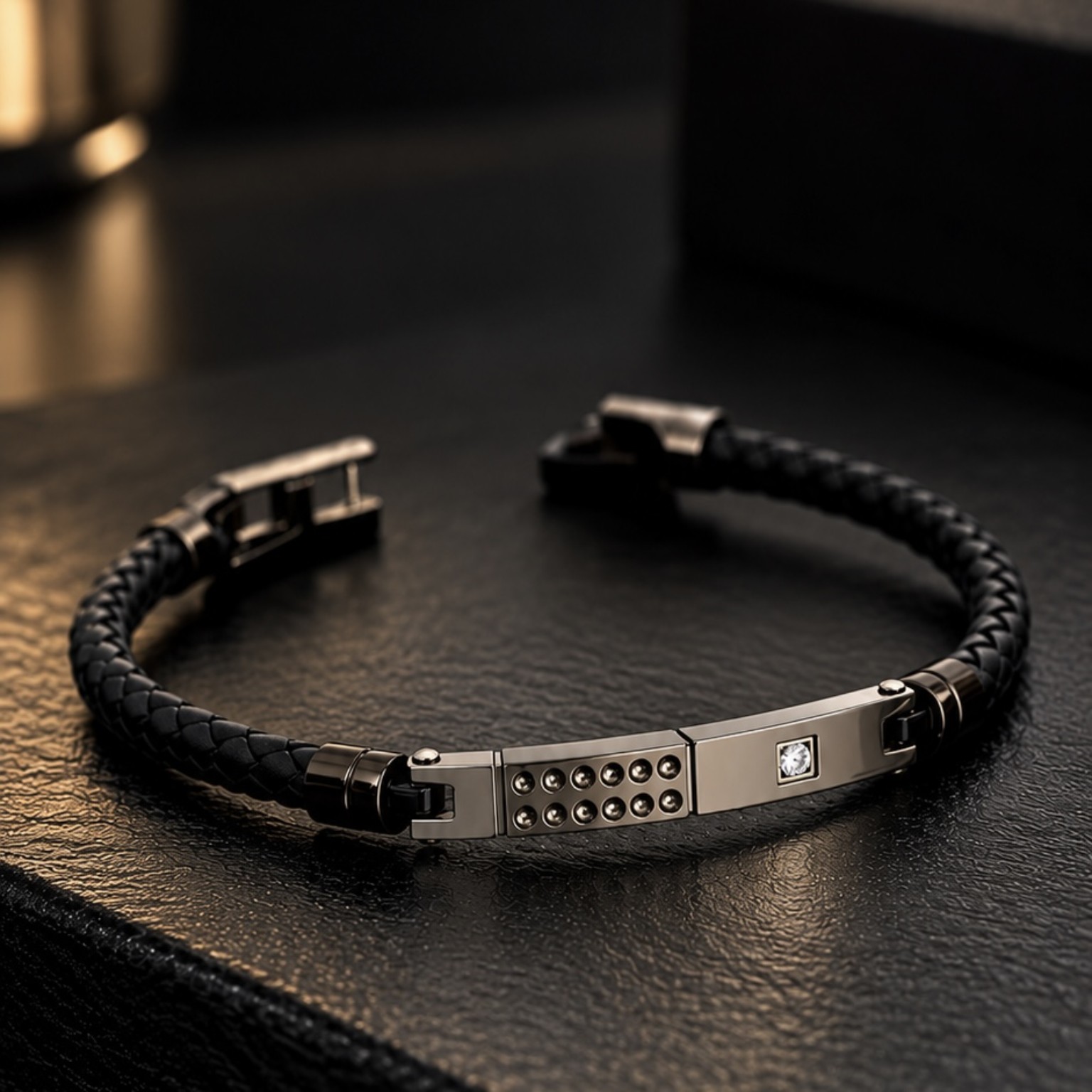 Zircon Signature Leather Bracelet