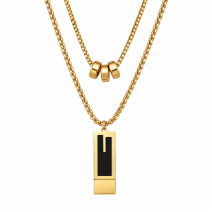 Noir Inlay Pendant - Gold