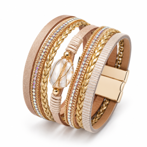 Champagne Crystal Layered Bracelet