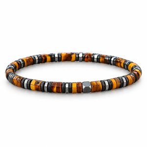 Slim Tiger Eye Hematite Bracelet