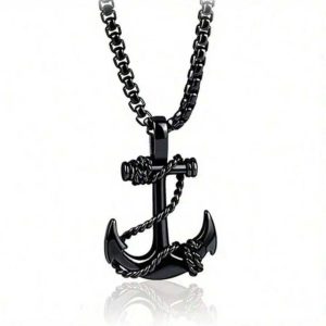 Mariner Anchor Pendant - Black